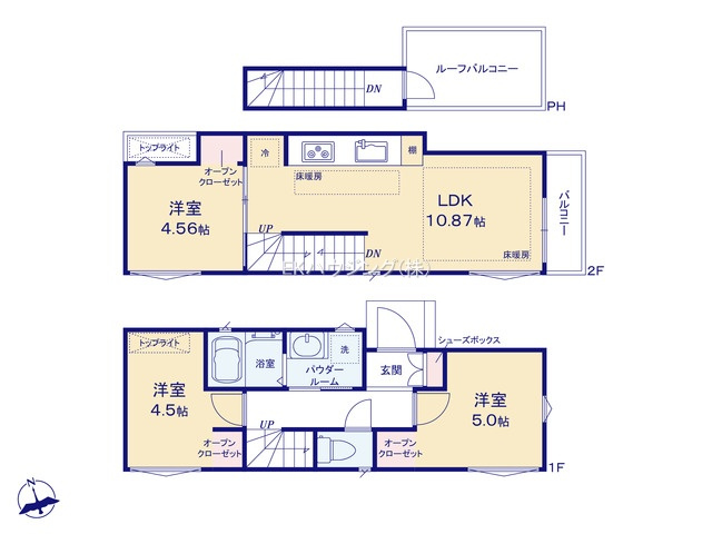 竹ノ塚駅　徒歩12分　構造：木造土地面積:57.13平米　建物面積:58.61平米　