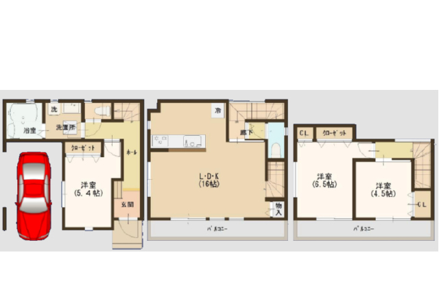 梅島駅　徒歩22分　構造：木造土地面積:62.43平米　建物面積:98.03平米　