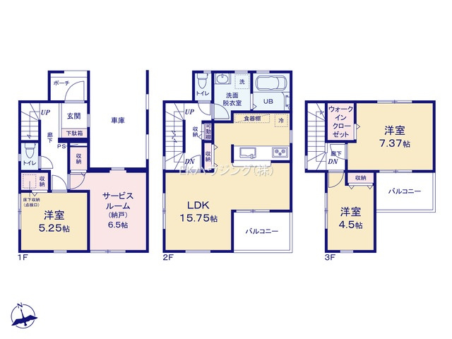 江北駅　徒歩12分　構造：木造土地面積:73.17平米　建物面積:98.61平米　