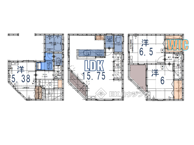 西新井大師西駅　徒歩27分　構造：木造土地面積:47.71平米　建物面積:91.26平米　