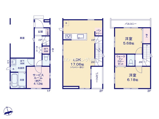 竹ノ塚駅　徒歩9分　構造：木造土地面積:50.59平米　建物面積:98.16平米　