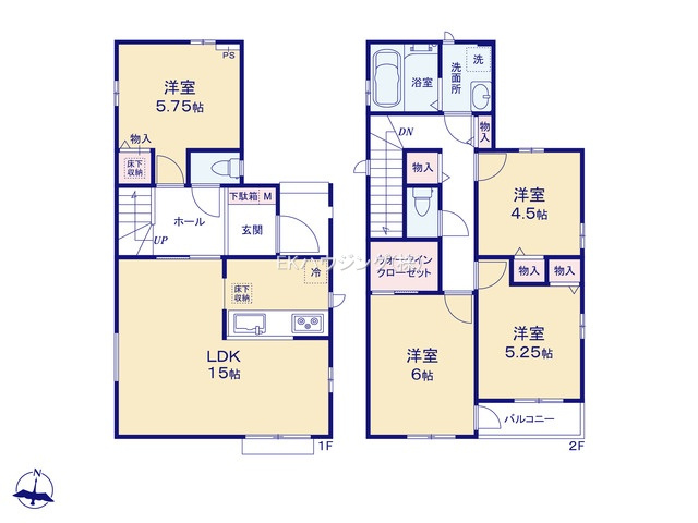 八潮駅　徒歩28分　構造：木造土地面積:83.22平米　建物面積:92.32平米　