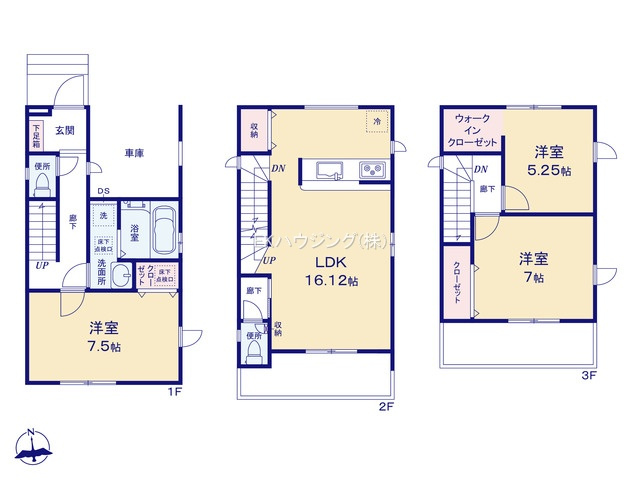 西新井駅　徒歩18分　構造：木造土地面積:75.05平米　建物面積:101.43平米　