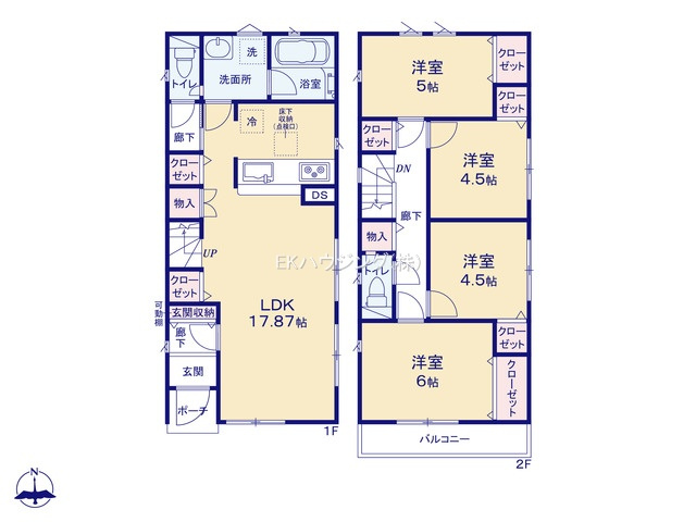 八潮駅　徒歩36分　構造：木造土地面積:92.01平米　建物面積:89.49平米　