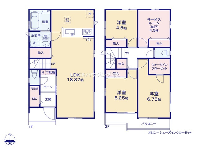 谷塚駅　徒歩18分　構造：木造土地面積:96.77平米　建物面積:96.05平米　